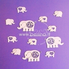 Chipboard "Elephants", 12 pcs