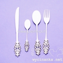 Chipboard "Retro style flatware", 4 pcs
