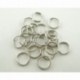 Double loops open jump ring, silver tone, 7 mm, 10 pcs