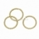 Textured open jump ring, brass tone, 12 mm, 1 pc