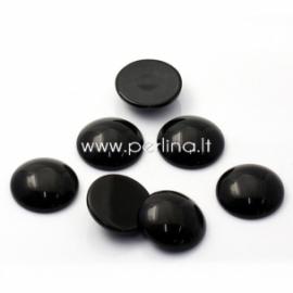 Synthetic black onyx cabochon, 24 mm