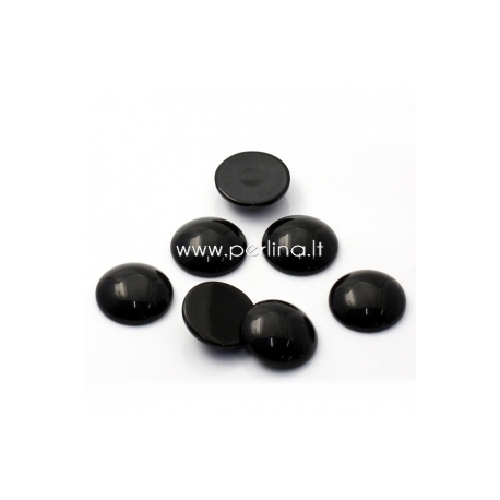 Synthetic black onyx cabochon, 24 mm