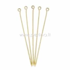 Copper eye pin, brass tone, 60x1 mm, 1 pc