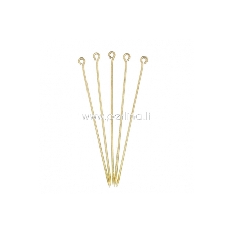 Copper eye pin, brass tone, 60x1 mm, 1 pc