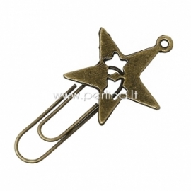 Bookmark "Star", antique bronze, 41x22 mm