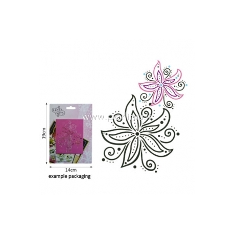 Stencil "Line and Dots. Flower-1", 9x9 cm