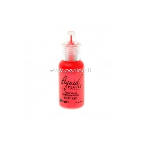3D perlamutriniai dažai "Liquid Pearls Ruby Red", 18 ml