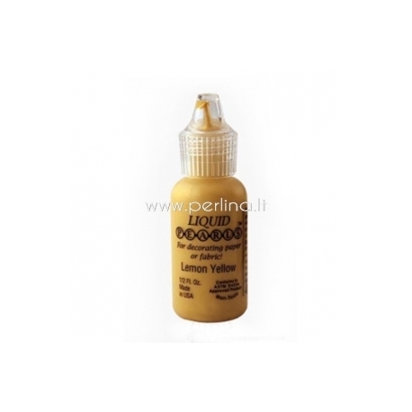 3D perlamutriniai dažai "Liquid Pearls Lemon Yellow", 18 ml
