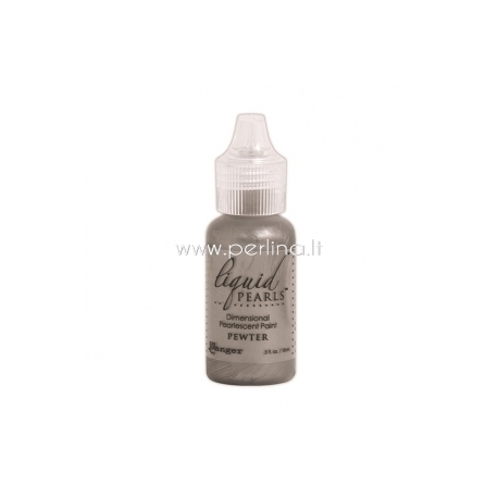 3D perlamutriniai dažai "Liquid Pearls Pewter", 18 ml