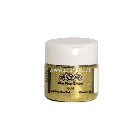 Ypač smulkūs birūs blizgučiai "Stickles Dry Fine Glitter - Gold", 21,2 g.