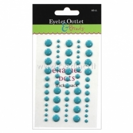Eyelet Outlet Adhesive-Back Enamel Dots, blue, 60/pkg