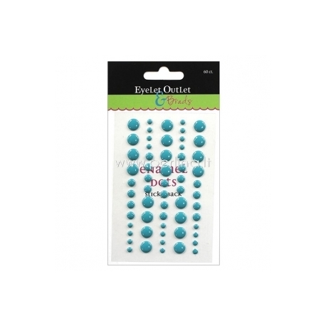 Eyelet Outlet Adhesive-Back Enamel Dots, blue, 60/pkg