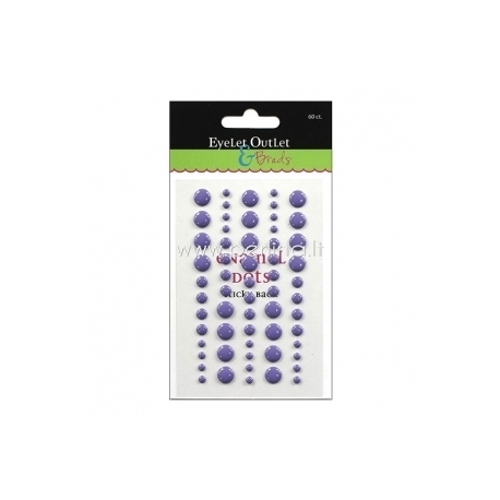 Lipnūs emalio taškiukai "Enamel Dots", violetinės sp., 60 vnt.