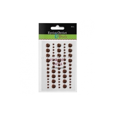 Eyelet Outlet Adhesive-Back Enamel Dots, brown, 60/pkg