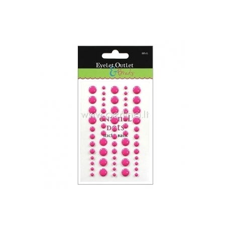 Eyelet Outlet Adhesive-Back Enamel Dots, dark pink, 60/pkg