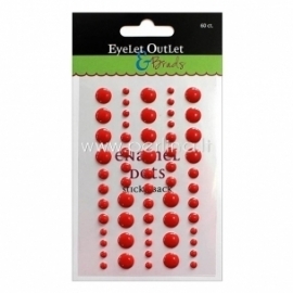 Eyelet Outlet Adhesive-Back Enamel Dots, red, 60/pkg