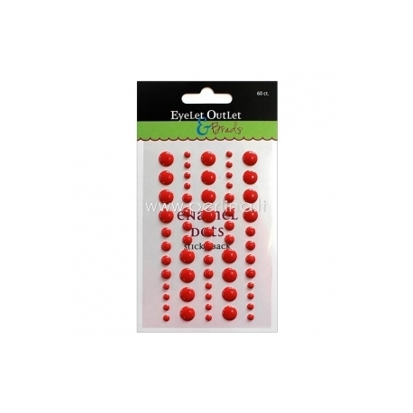 Lipnūs emalio taškiukai "Enamel Dots", raudonos sp., 60 vnt.