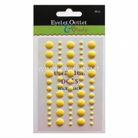 Lipnūs emalio taškiukai "Enamel Dots", ryškiai geltonos sp., 60 vnt.