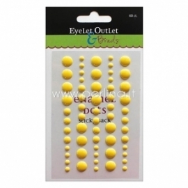 Eyelet Outlet Adhesive-Back Enamel Dots, bright yellow, 60/pkg