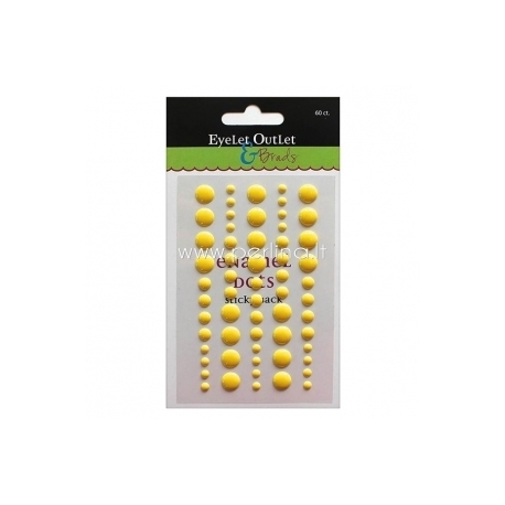 Lipnūs emalio taškiukai "Enamel Dots", ryškiai geltonos sp., 60 vnt.