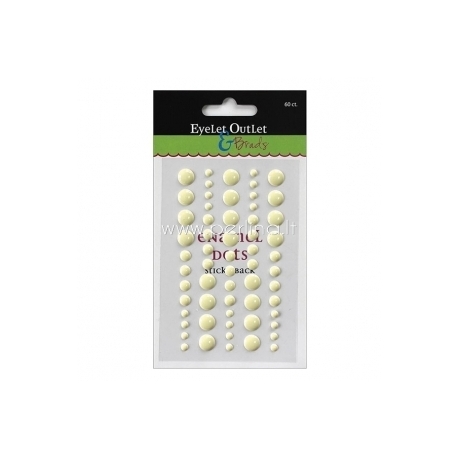 Eyelet Outlet Adhesive-Back Enamel Dots, ivory, 60/pkg