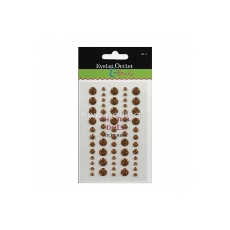 Lipnūs emalio taškiukai "Enamel Dots", aukso sp., 60 vnt.