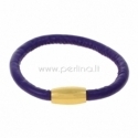 Dirbtinės odos apyrankė, violetinė sp., 22 cm, 1 vnt