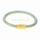 PU leather single bracelet, light green, 22 cm, 1 pc