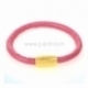 PU leather single bracelet, fuchsia, 22 cm, 1 pc