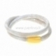 PU leather double bracelet, silver, 42 cm, 1 pc