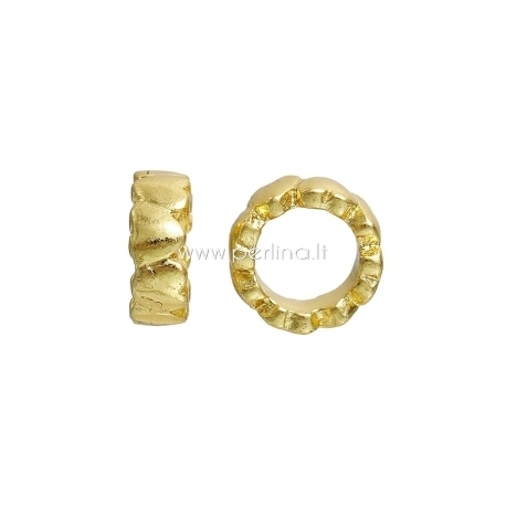 Bracelet accessory heart pattern, gold plated, 11x4 mm