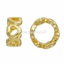 Bracelet accessory heart pattern, gold plated, 11x5 mm