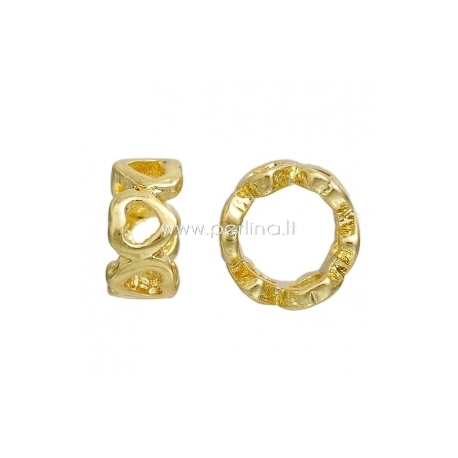 Aksesuaras apyrankei "Tuščiavidurė širdelė", paauksuotas, 11x5 mm