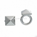 Bracelet accessory "Pyramid", silver tone, 16x11 mm