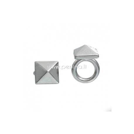 Bracelet accessory "Pyramid", silver tone, 16x11 mm