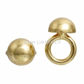 Bracelet accessory "Half round", gold plated, 16x11 mm