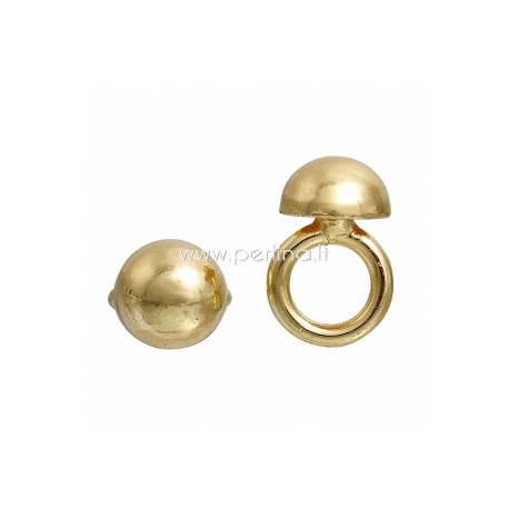 Bracelet accessory "Half round", gold plated, 16x11 mm