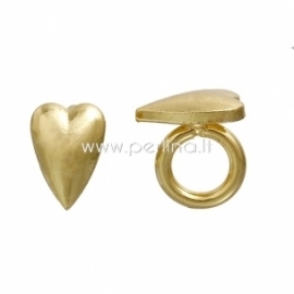 Bracelet accessory "Heart", gold plated, 14x13 mm