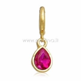 Bracelet accessory "Drop with crystal", gold plated, 26x11 mm