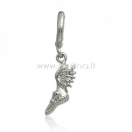 Bracelet accessory "Shoe wing", silver tone, 32x11 mm