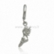 Bracelet accessory "Shoe wing", silver tone, 32x11 mm
