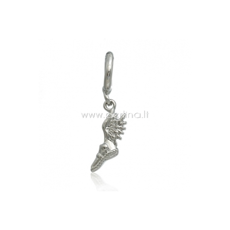 Bracelet accessory "Shoe wing", silver tone, 32x11 mm