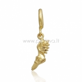 Bracelet accessory "Shoe wing", gold plated, 32x11 mm