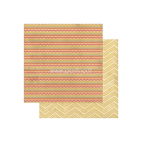 Paper "Indie Chic - Ginger - Travel Stripes", 30,5x30,5 cm