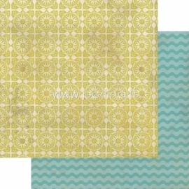 Paper "Indie Chic - Citron - Time Honeydew", 30,5x30,5 cm