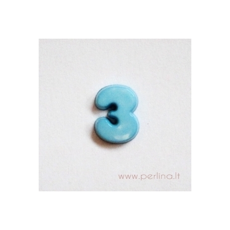 Žydras skaičius "3", 9 mm, 1 vnt