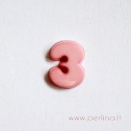 Rožinis skaičius "3", 9 mm, 1 vnt