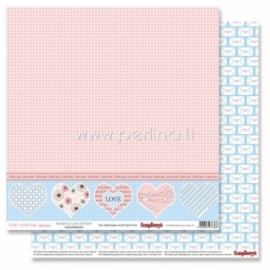 Paper "Hearts&Love Letters - You And Me Collection", 30,5x30,5 cm