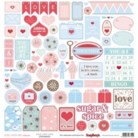 Popierius "Love, Love, Love - You And Me Collection", 30,5x30,5 cm