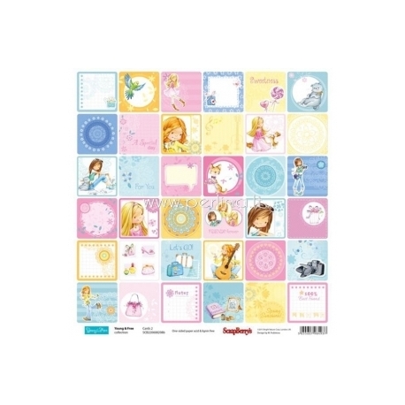 Popierius "Cards 2 - Young&Free Collection", 30,5x30,5 cm